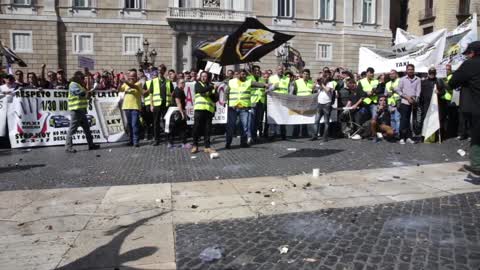 Taxi Drivers Protest Against Uber In Barcelona