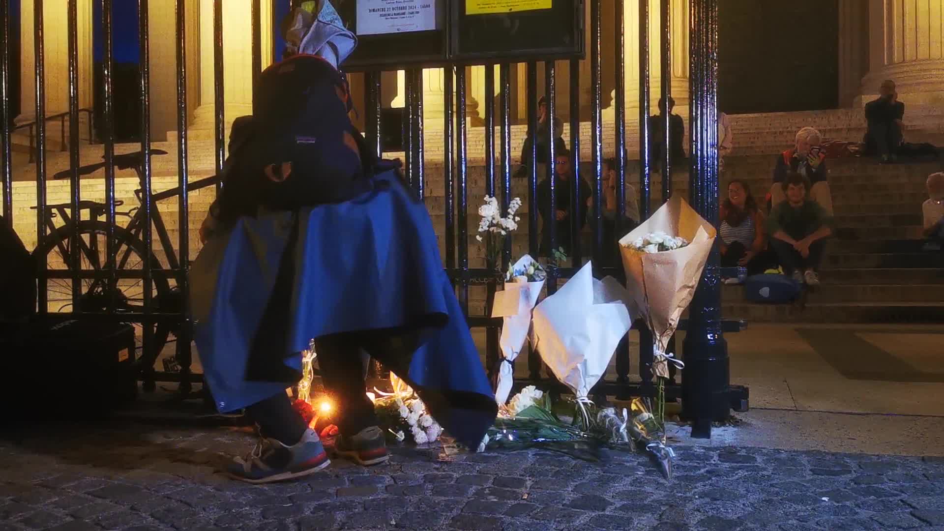 Tribute to Paul a 27-year-old cyclist who was run over by a car in Paris