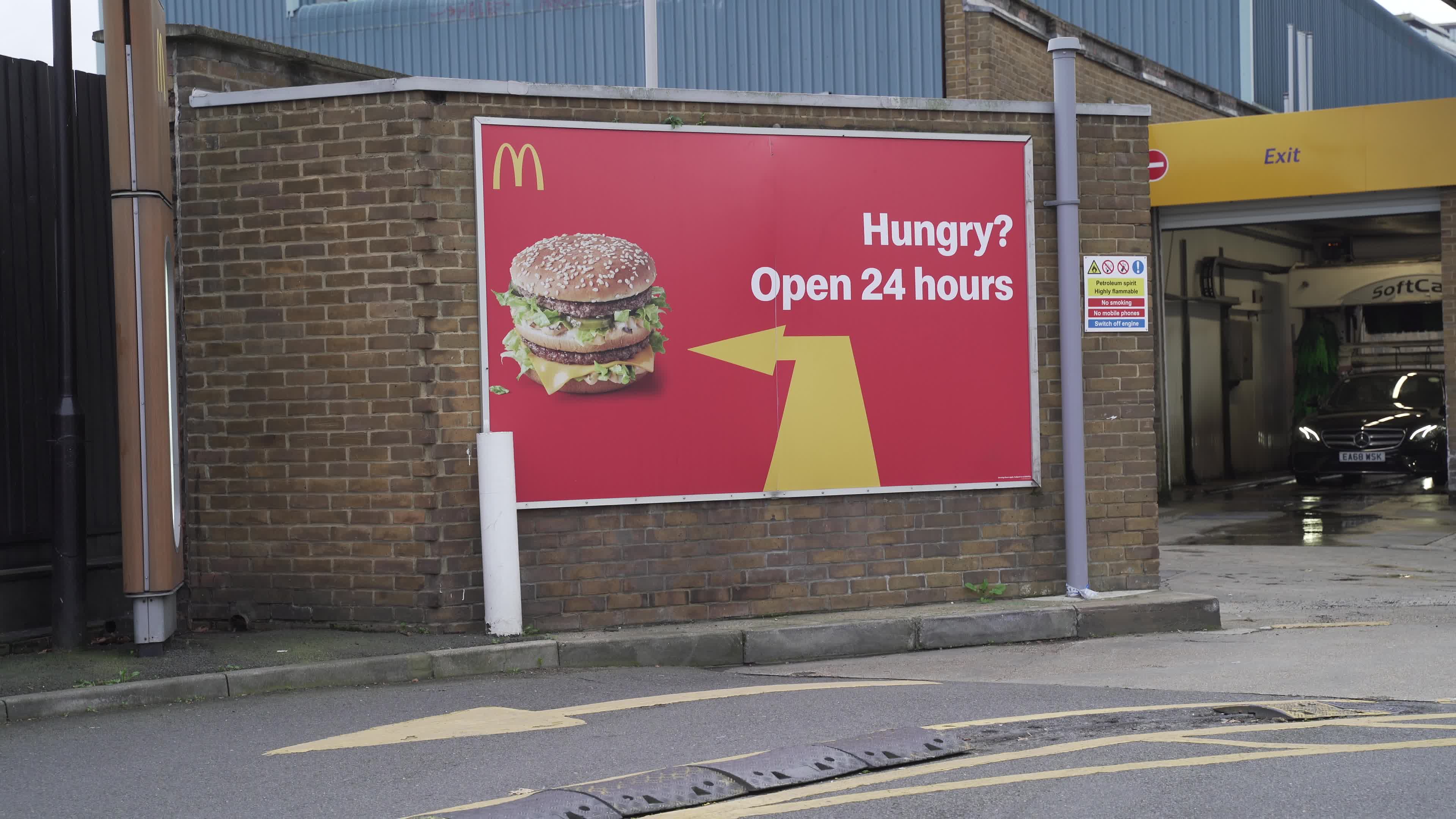 External view of a McDonald's outlet in London, UK