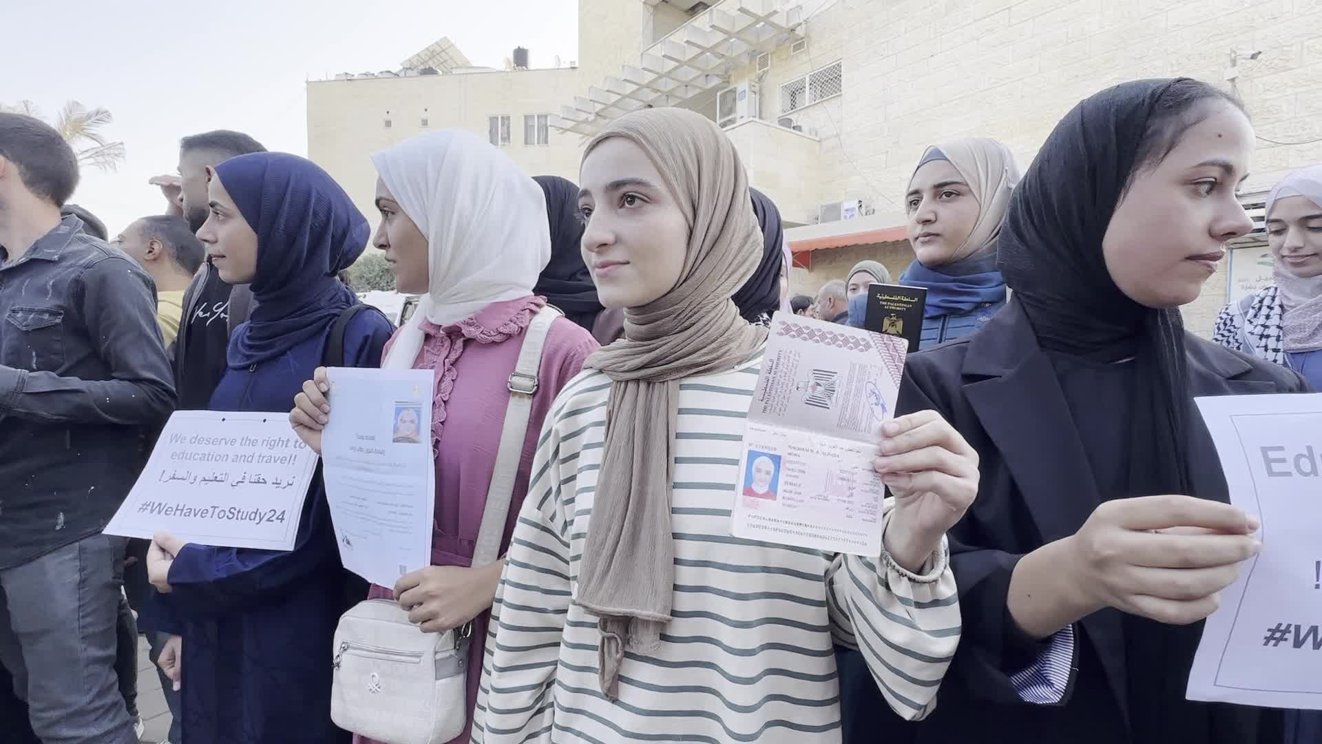 Palestinian Students Protest for Access to Education Amid Blockade