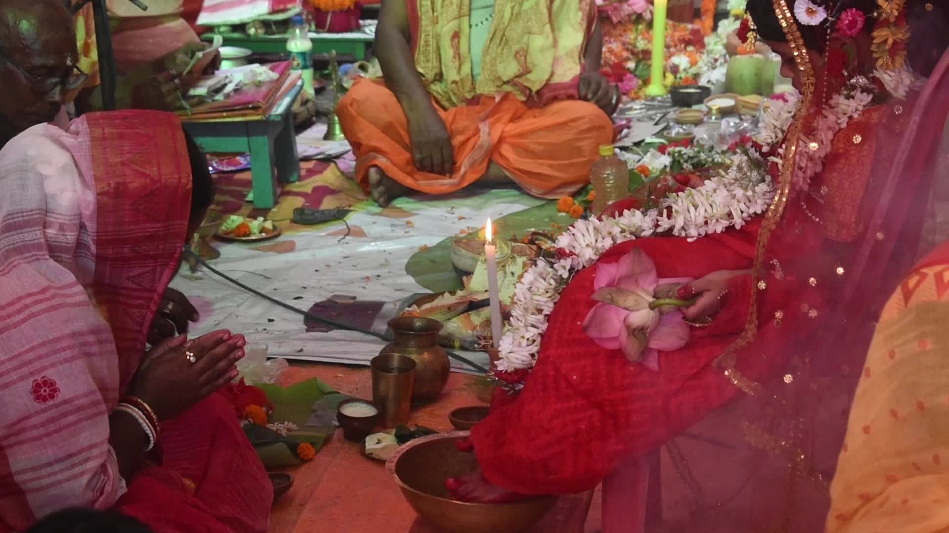 Kumari Puja on the ocassion of Jagadhatri Puja in India