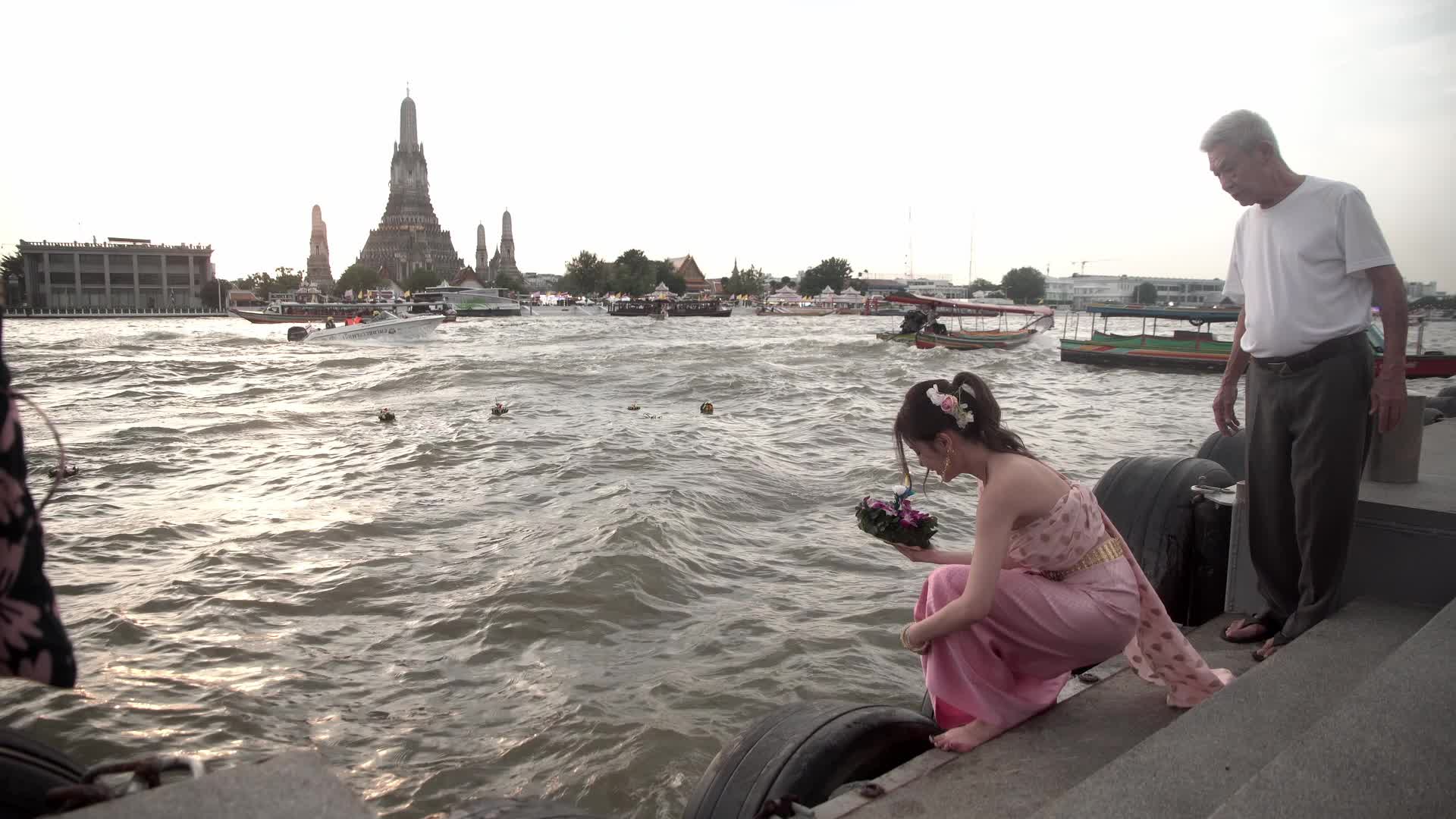 Loy Krathong Festival in Bangkok, Thailand. 