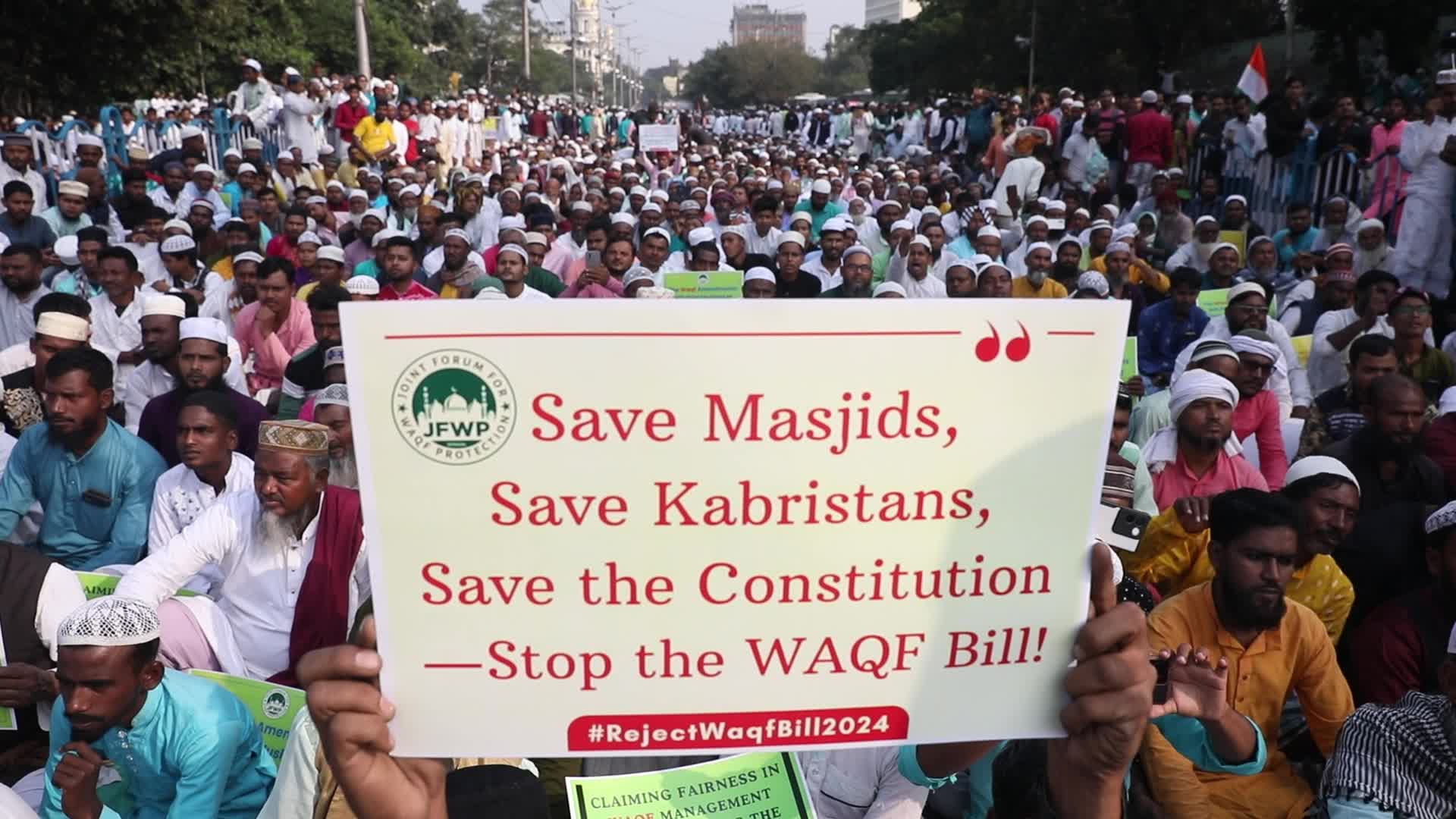 WAQF Amendment Bill 2024 protest in Kolkata, India