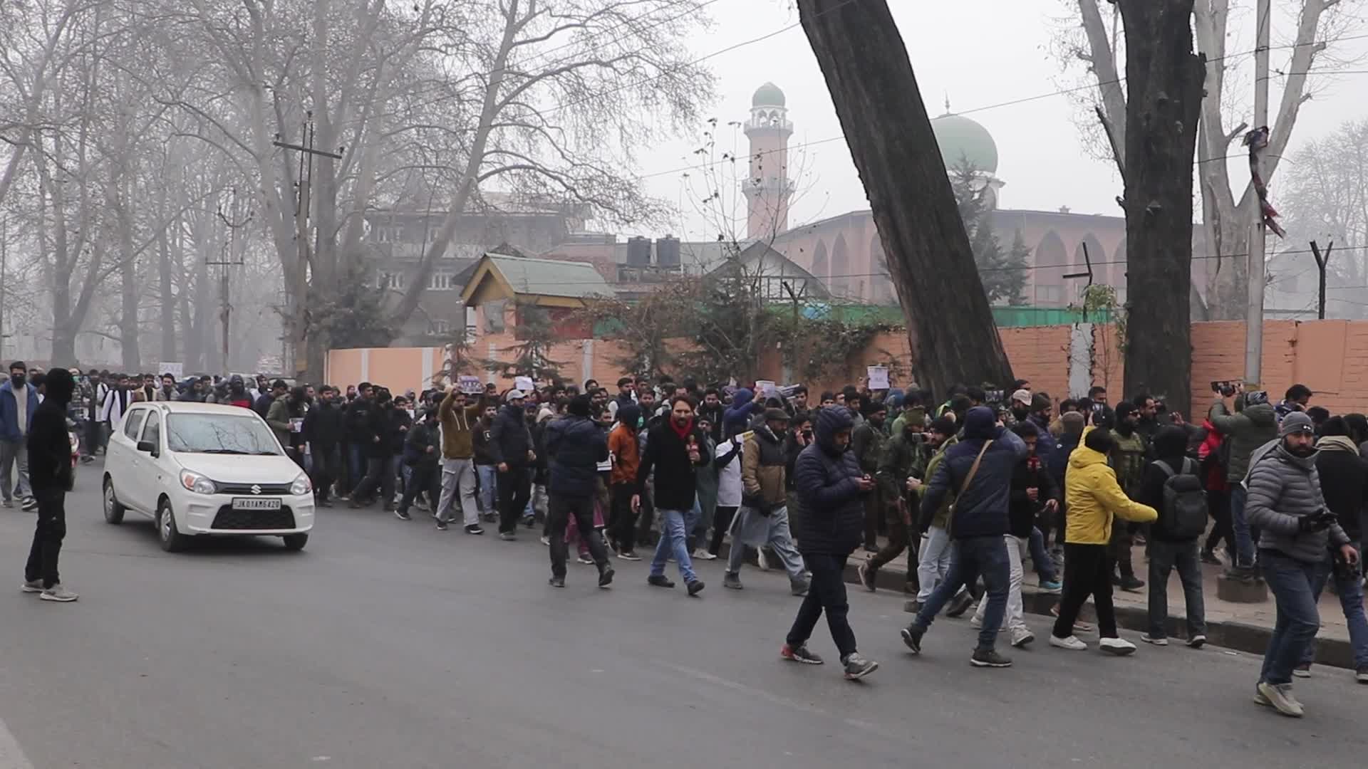 Students Protest BJP-Imposed Reservation Policy in Kashmir