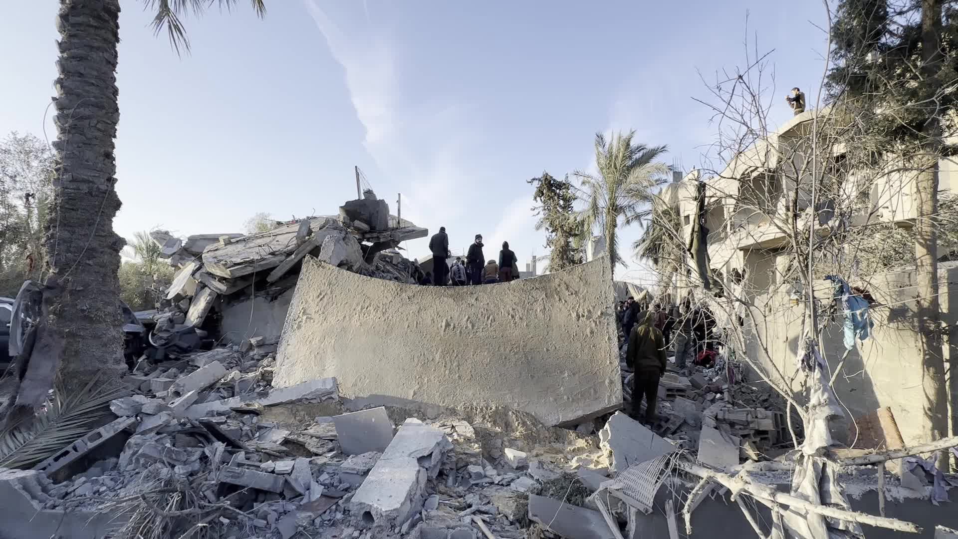 Aftermath of Israeli Airstrike in Gaza, Palestine