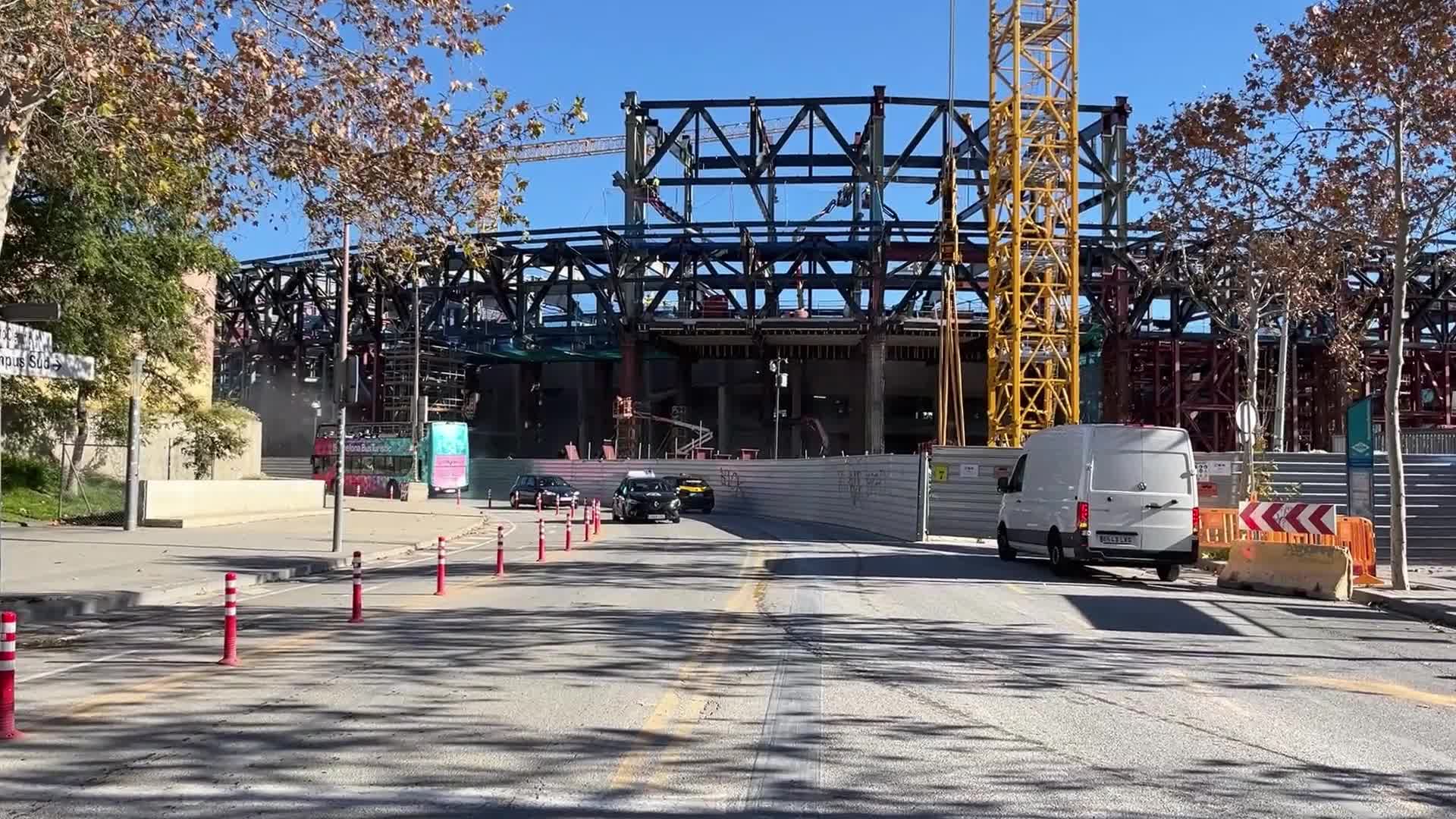 Construction of the third tier of the Spotify Camp Nou