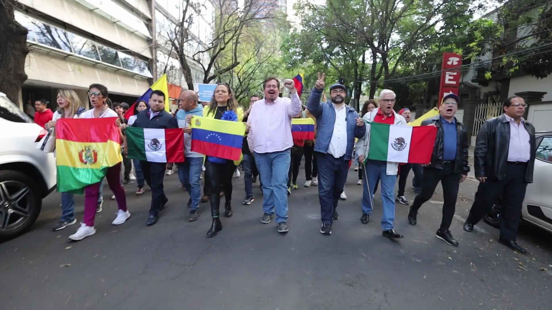 Maria Corina Machado support demonstration in Mexico City