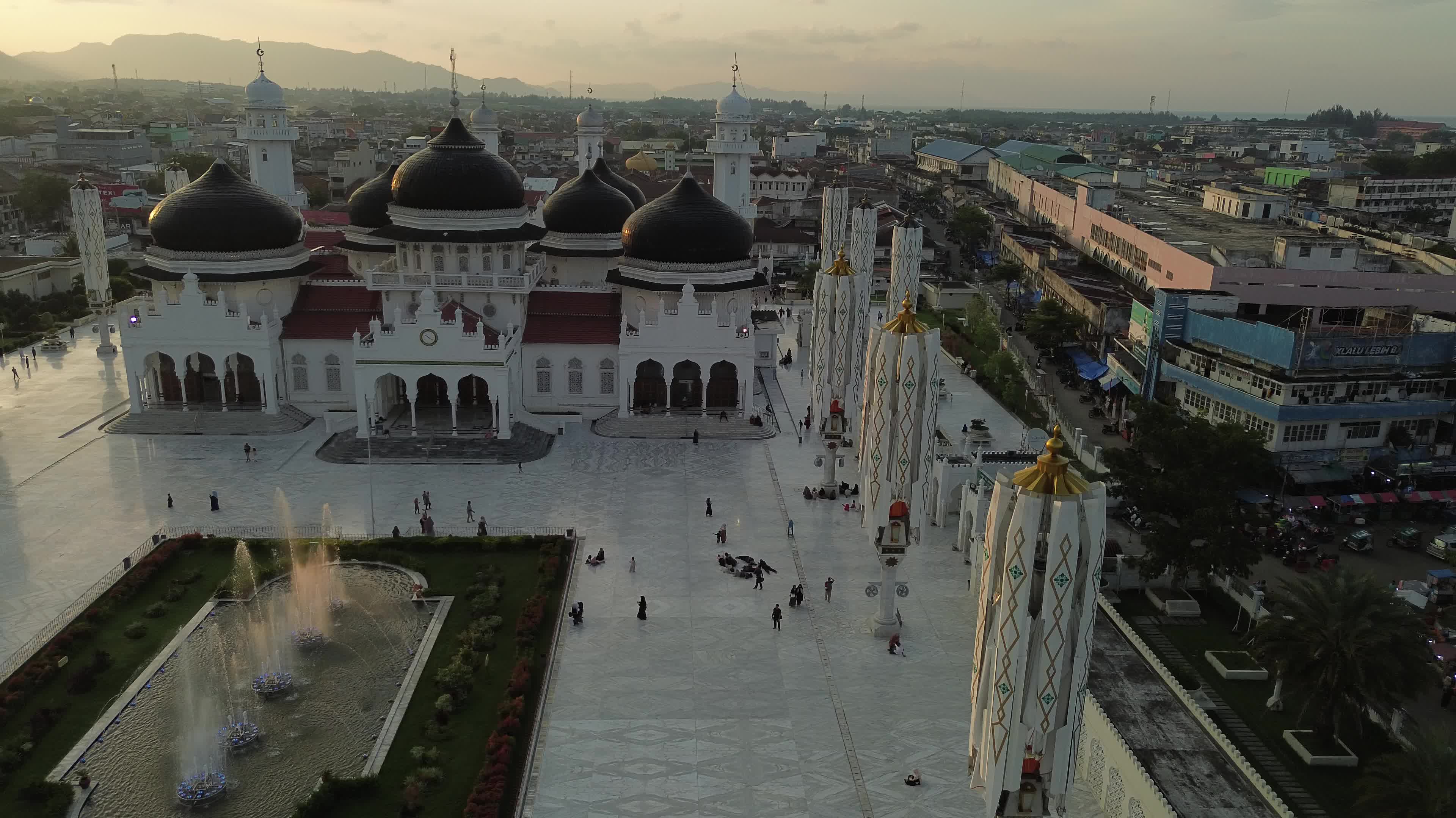 Baiturrahman Grand Mosque Banda Aceh at Sunset 