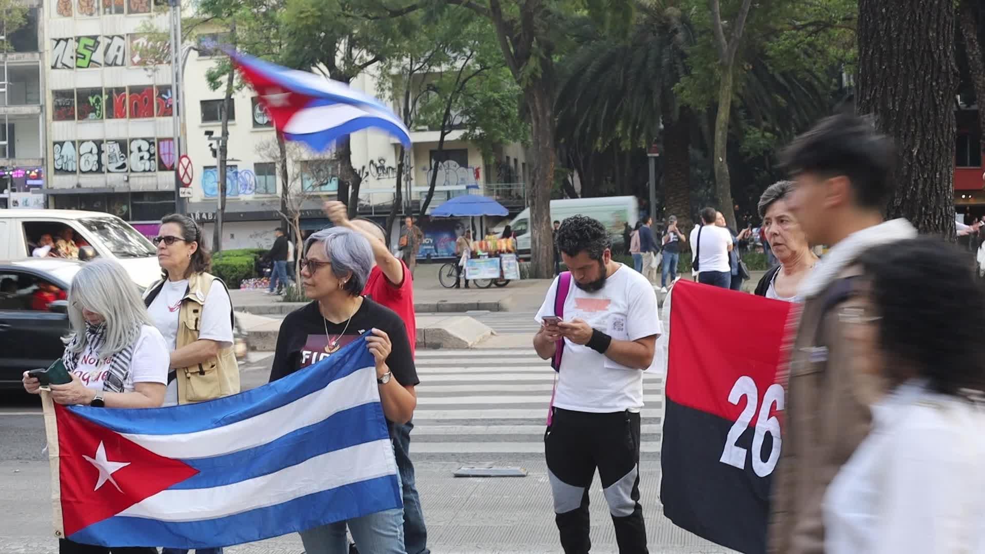 Protest in Mexico over Donald Trump's inclusion of Cuba on the list of terrorist nations