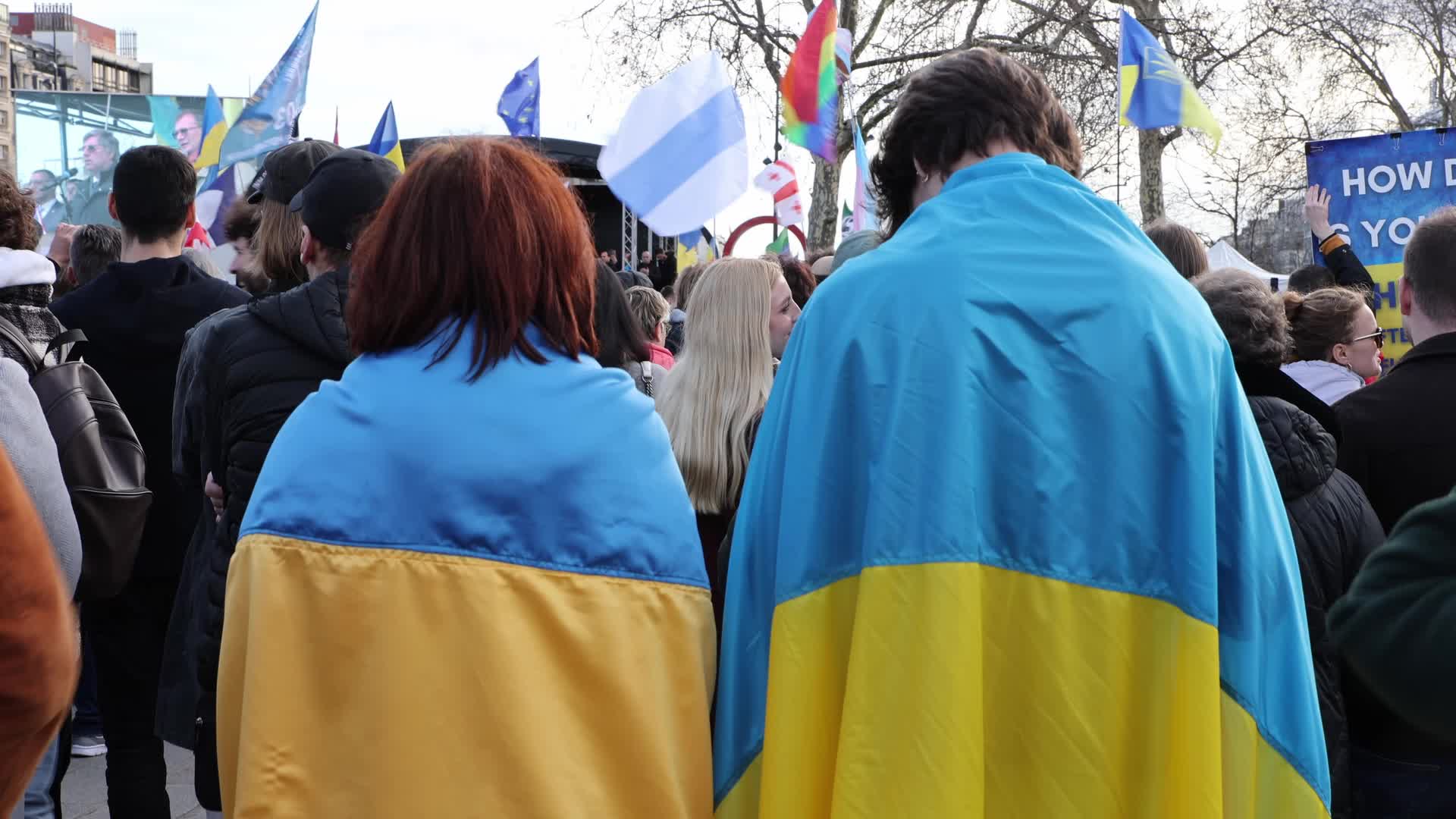 Rally in support of Ukraine on the eve of the third anniversary of Russia's invasion of the country in Paris