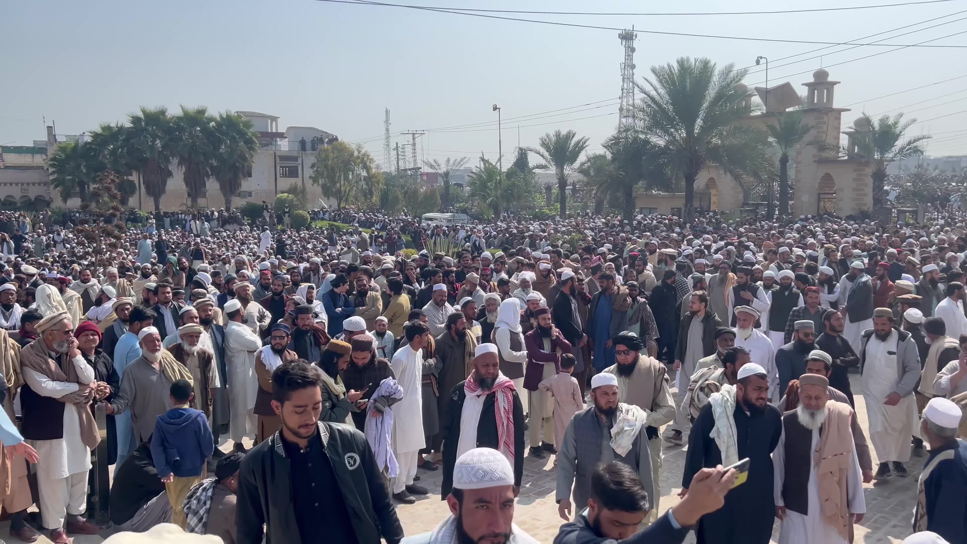 Funeral of Jamiat Ulema-e-Islam-Sami chief Maulana Hamidul Haq Haqqani, killed in suicide bombing in Akora Khattak