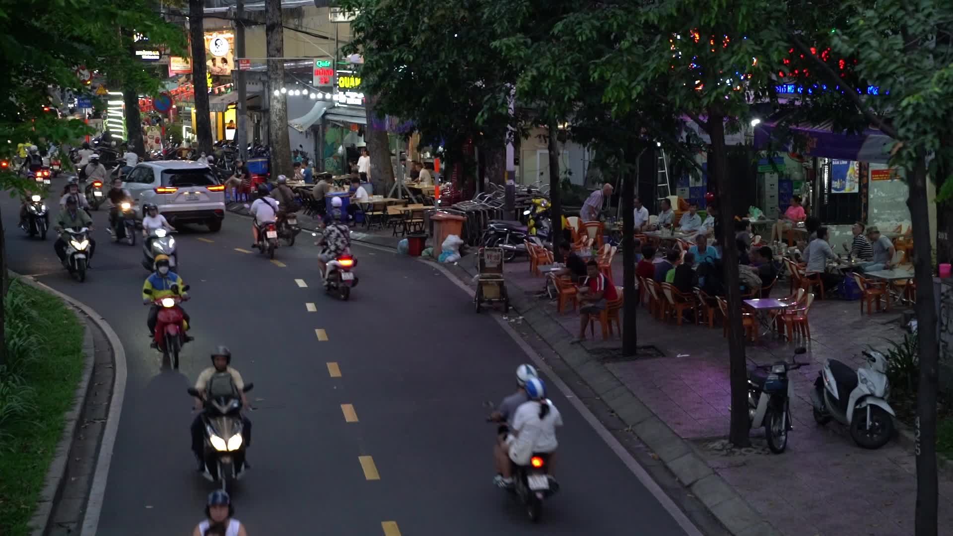 Evening streets of Ho Chi Minh City, Vietnam