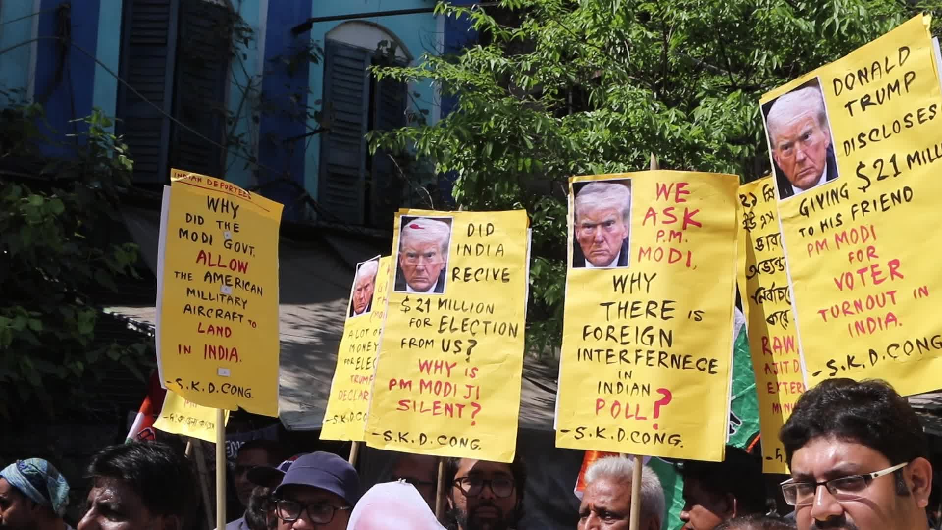 Protest Against US President Donald Trump In Kolkata, India