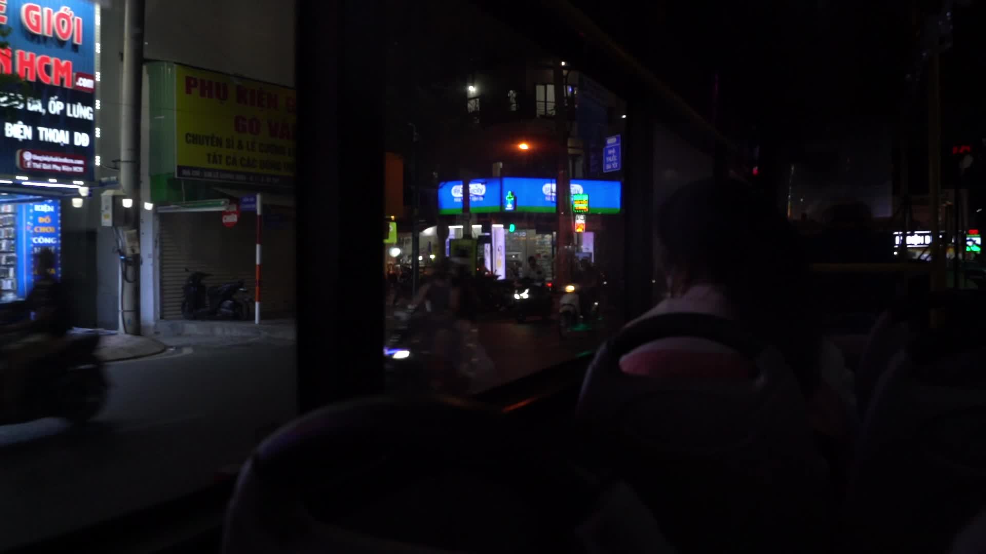 Night bus ride in Saigon/Ho Chi Minh City, Vietnam