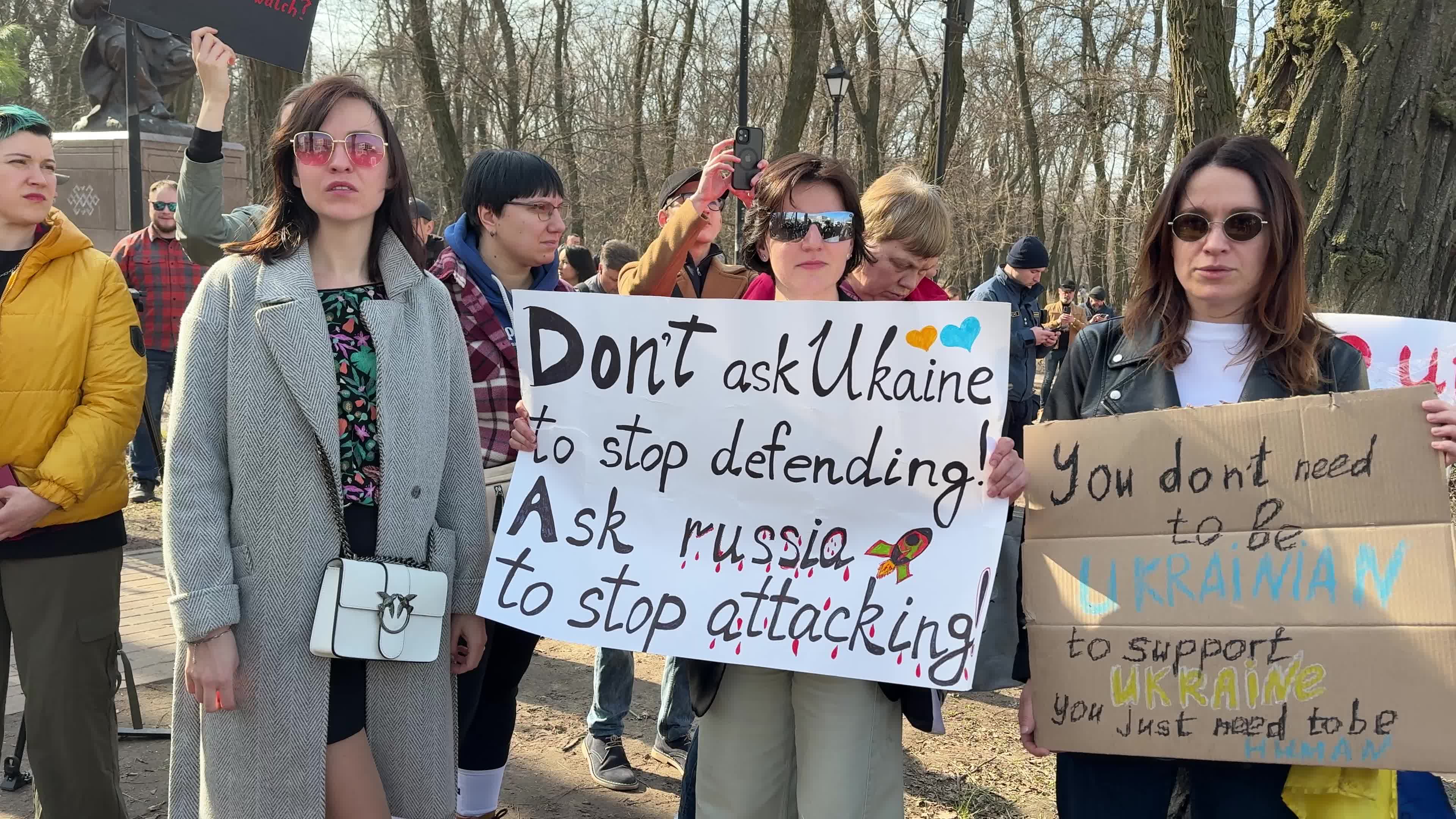 A rally in support of Ukraine and condemnation of the policy of Donald Trump in Kyiv