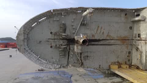 Sunken Ferry Sewol Drone Shot