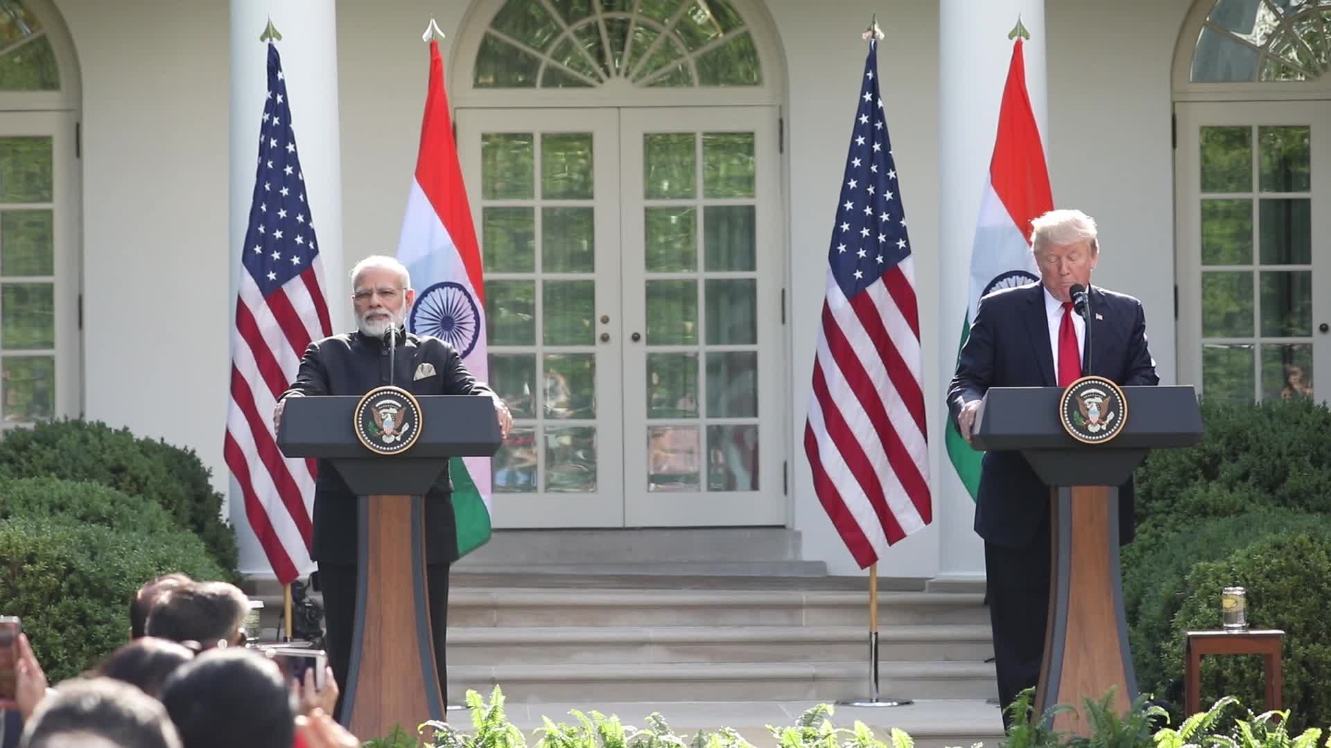 President Trump And Indian PM Modi Hold Joint Statement At White House